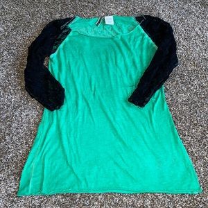 Green lacy top